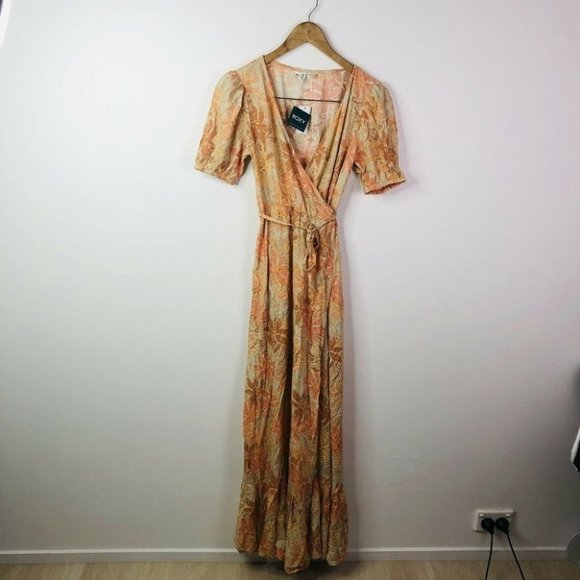 Roxy BNWT Slow Down Time Again Maxi Wrap Dress Women's Size Small RRP $109.99 - Picture 4 of 10